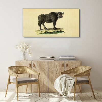 Buffalo on a natural background Canvas print
