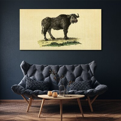 Buffalo on a natural background Canvas print