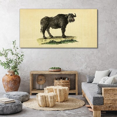Buffalo on a natural background Canvas print