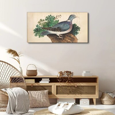 A dove against a green background Canvas print