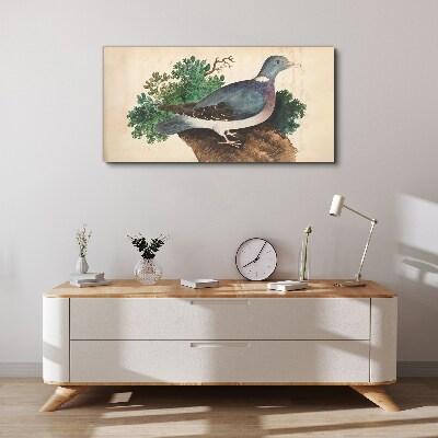 A dove against a green background Canvas print