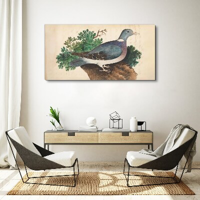 A dove against a green background Canvas print