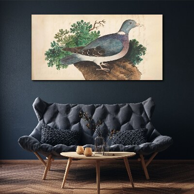 A dove against a green background Canvas print