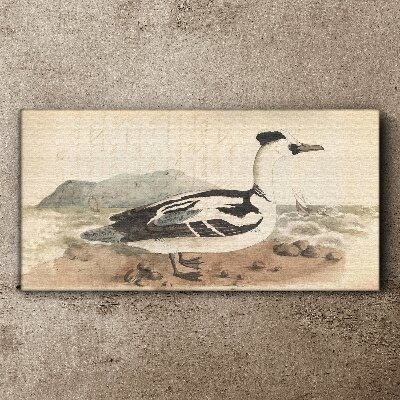 A duck against a seascape Canvas print