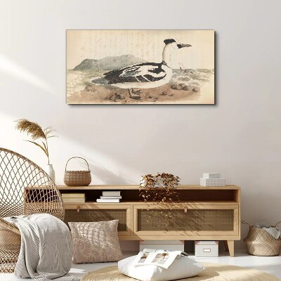 A duck against a seascape Canvas print