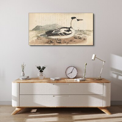 A duck against a seascape Canvas print