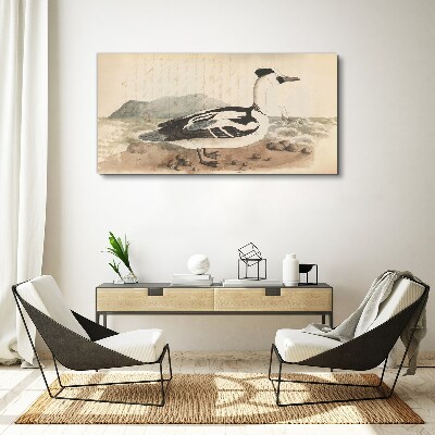 A duck against a seascape Canvas print
