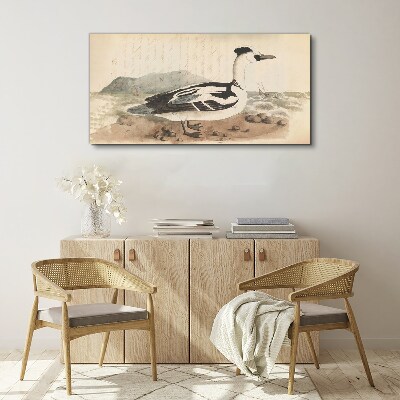 A duck against a seascape Canvas print