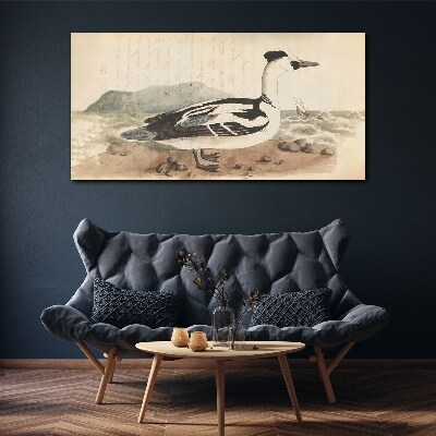 A duck against a seascape Canvas print