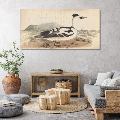 A duck against a seascape Canvas print