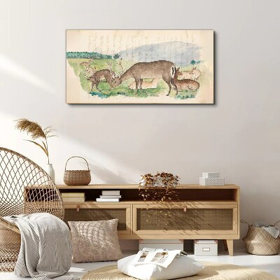 Peaceful landscape with deer Canvas print