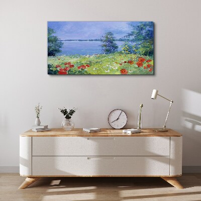 Flowers water nature Canvas Wall art