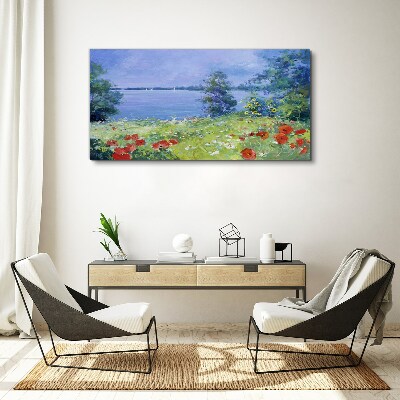 Flowers water nature Canvas Wall art