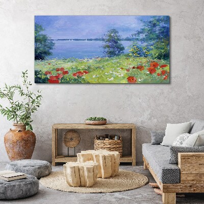 Flowers water nature Canvas Wall art