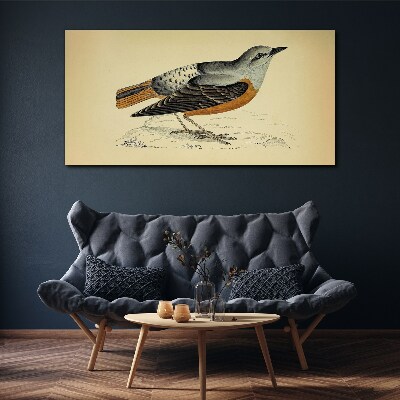 Bird in pastel shades Canvas print