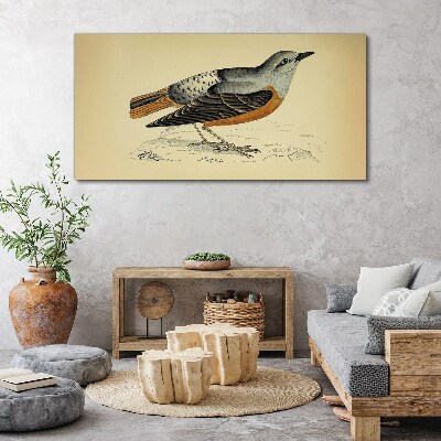 Bird in pastel shades Canvas print