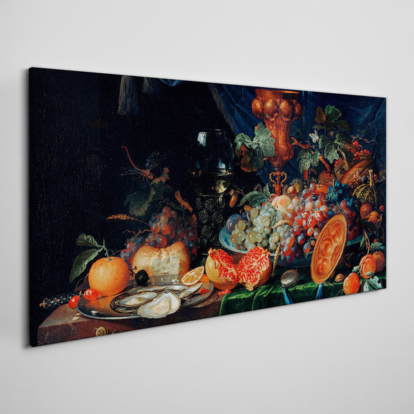 Still life with fruit and shells Canvas Wall art