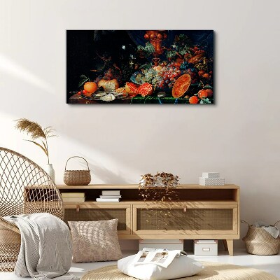 Still life with fruit and shells Canvas Wall art