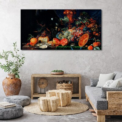 Still life with fruit and shells Canvas Wall art