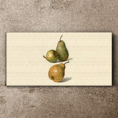 Three pears on a light background Canvas Wall art