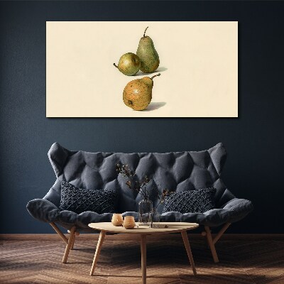 Three pears on a light background Canvas Wall art