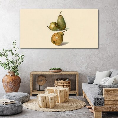 Three pears on a light background Canvas Wall art