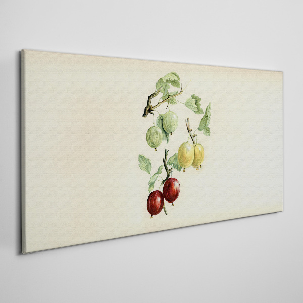 Fruits on a pastel background Canvas Wall art
