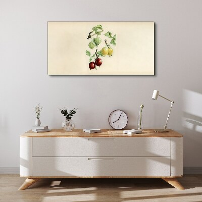 Fruits on a pastel background Canvas Wall art
