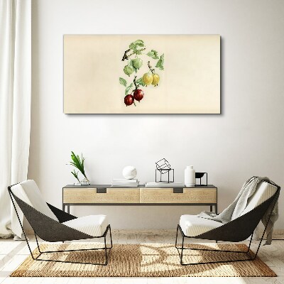 Fruits on a pastel background Canvas Wall art