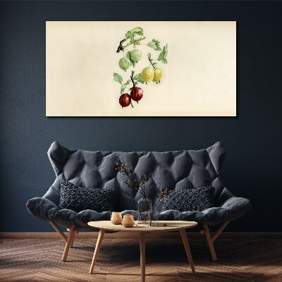 Fruits on a pastel background Canvas Wall art