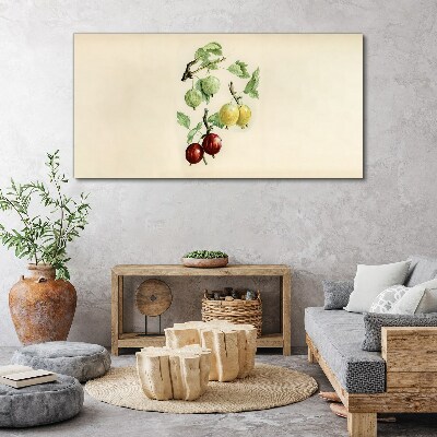 Fruits on a pastel background Canvas Wall art