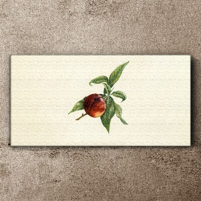 Apple on a background of leaves Canvas Wall art