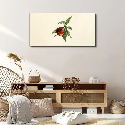 Apple on a background of leaves Canvas Wall art