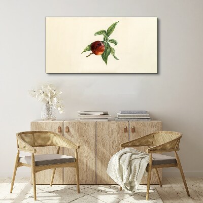 Apple on a background of leaves Canvas Wall art