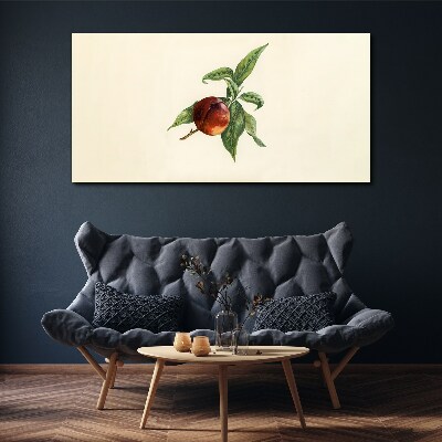 Apple on a background of leaves Canvas Wall art