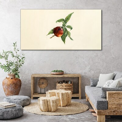 Apple on a background of leaves Canvas Wall art
