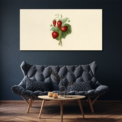 Fruit strawberry leaves Canvas Wall art