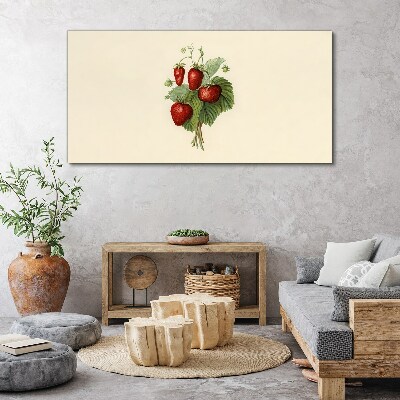 Strawberry bouquet on a light background Canvas Wall art