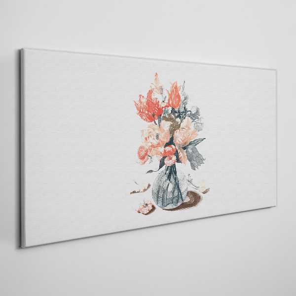Flower bouquet in a vase Canvas Wall art