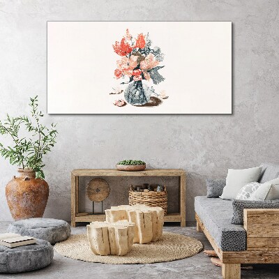 Flower bouquet in a vase Canvas Wall art