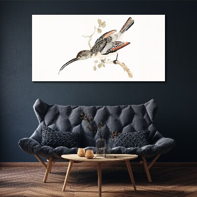 Drawing animal bird branch Canvas Wall art