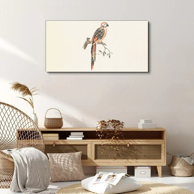 Parrot on a branch Canvas Wall art