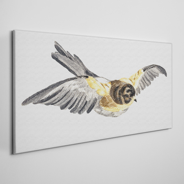 Golden Canary in Flight Canvas Wall art