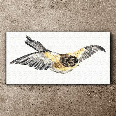 Golden Canary in Flight Canvas Wall art