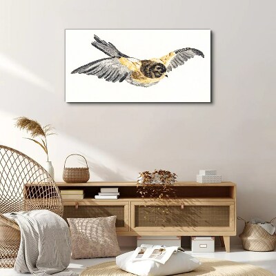 Golden Canary in Flight Canvas Wall art