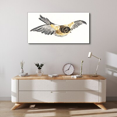 Golden Canary in Flight Canvas Wall art
