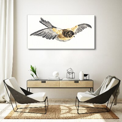 Golden Canary in Flight Canvas Wall art