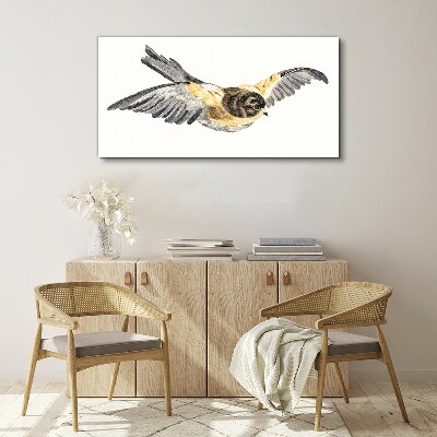 Golden Canary in Flight Canvas Wall art