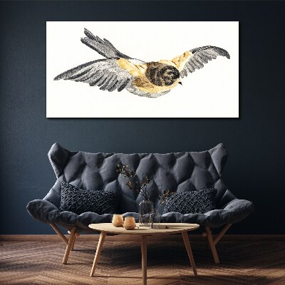 Golden Canary in Flight Canvas Wall art