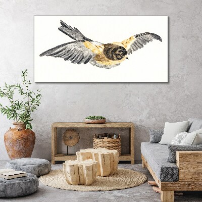 Golden Canary in Flight Canvas Wall art